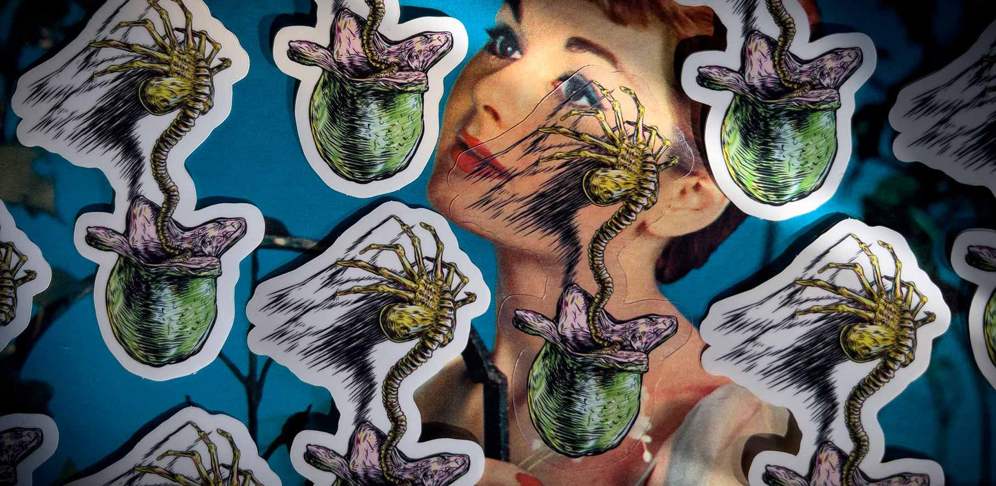 Face Hugger Alien Sticker-Clear