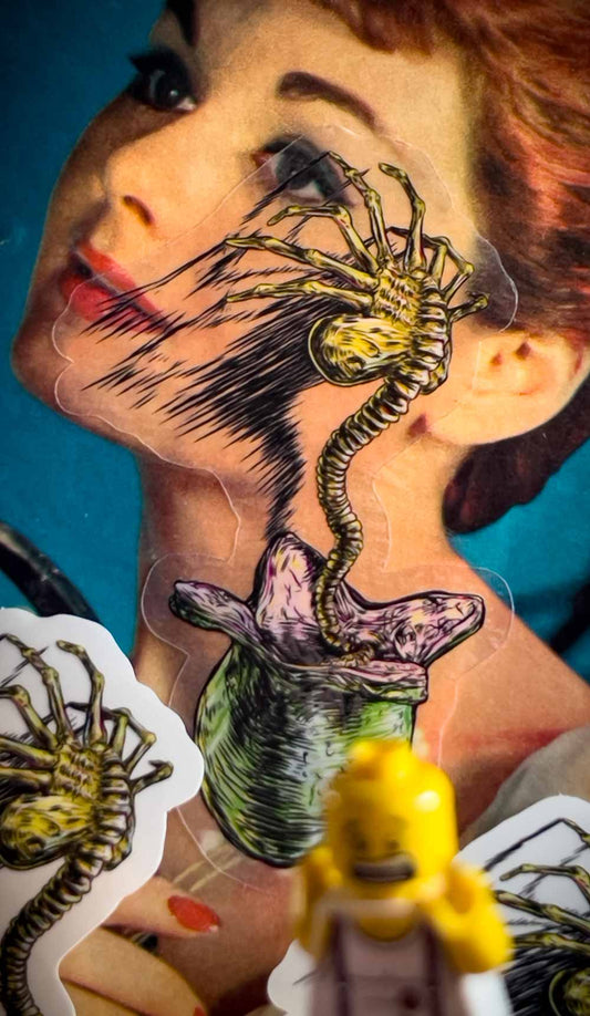 Face Hugger Alien Sticker-Clear