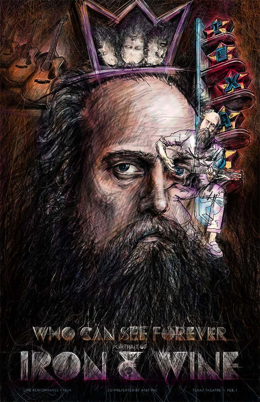 IRON & WINE - TX Theater Gig Poster